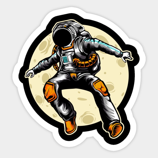 Jumping Astronaut Illustration Sticker by Invectus Studio Store